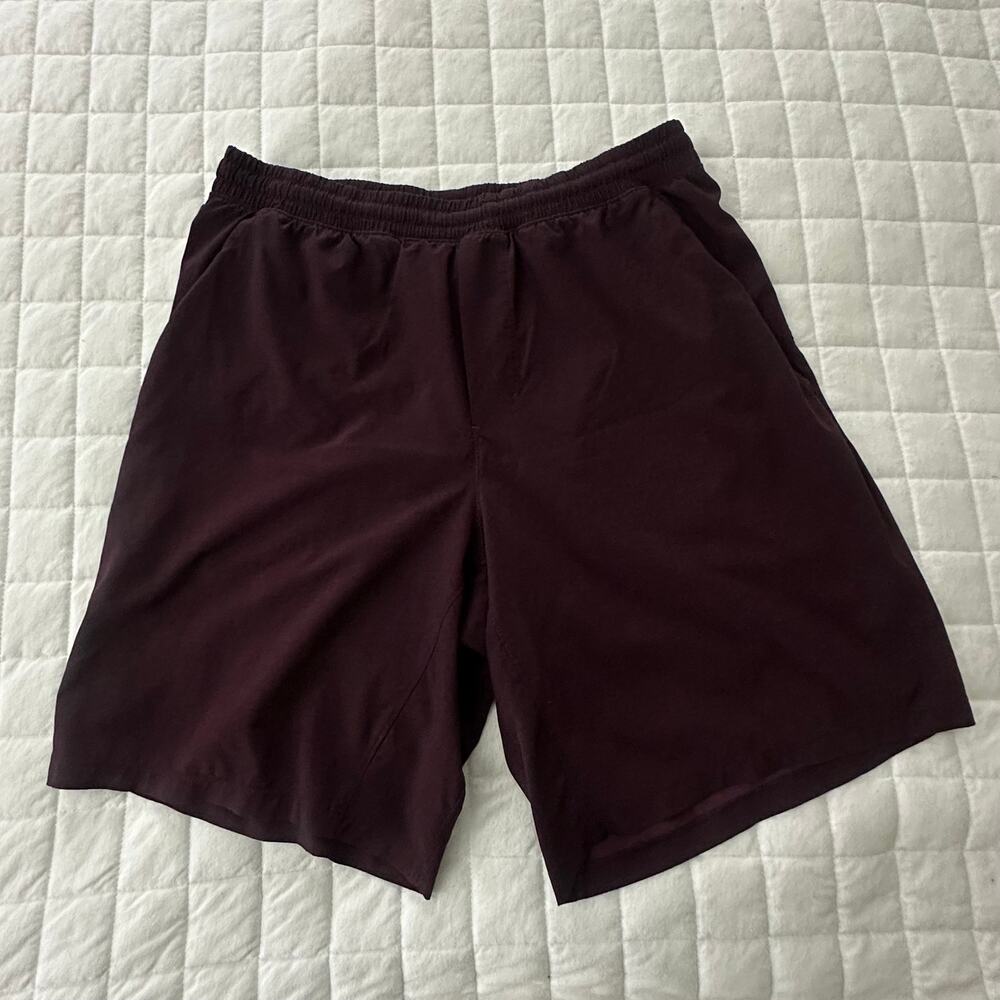 Lululemon Pace Breaker Shorts Mens Large Burgundy Linerless Athletic Running